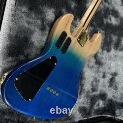 Custom 4-string bass electric guitar with maple fingerboard, mahogany body