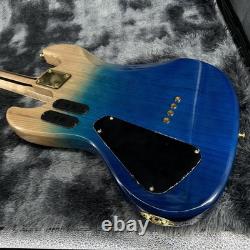 Custom 4-string bass electric guitar with maple fingerboard, mahogany body