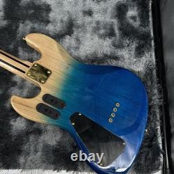 Custom 4-string bass electric guitar with maple fingerboard, mahogany body