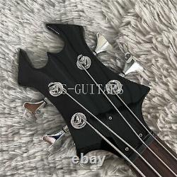 Custom Black Spider 4 String Electric Bass Guitar Special Shape 4pcs Pickup
