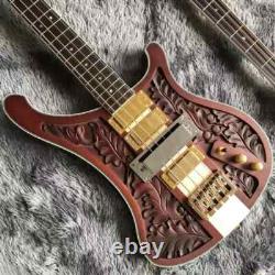 Custom Electric Bass Guitar Neck Through Body Gold Hardware Professional Quality