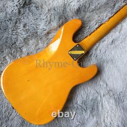 Custom Finish Electric Bass Guitar 4 String Transparent Yellow Body Fast Shipped
