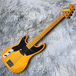 Custom Finish Electric Bass Guitar 4 String Transparent Yellow Body Fast Shipped