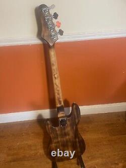 Custom P Style Bass Guitar. Burnt finish, Made in the UK