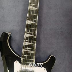 Custom black 4-string bass electric guitar rosewood fingerboard maple neck