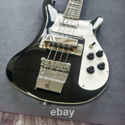 Custom black 4-string bass electric guitar rosewood fingerboard maple neck