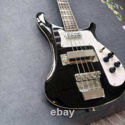 Custom black 4-string bass electric guitar rosewood fingerboard maple neck