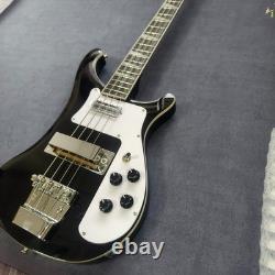 Custom black 4-string bass electric guitar rosewood fingerboard maple neck