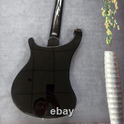 Custom black 4-string bass electric guitar rosewood fingerboard maple neck