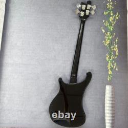 Custom black 4-string bass electric guitar rosewood fingerboard maple neck