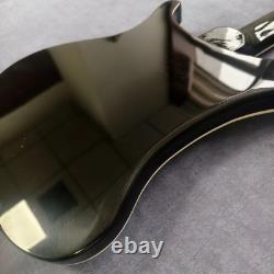 Custom black 4-string bass electric guitar rosewood fingerboard maple neck