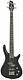 Deluxe Full Size Contemporary Style Electric Bass Guitar Black Gloss Alder Body