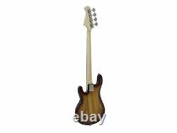 Dimavery MM-501 E-Bass Electric Bass Guitar Fretless Tobacco Colour 4 String