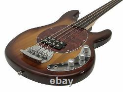 Dimavery MM-501 E-Bass Electric Bass Guitar Fretless Tobacco Colour 4 String