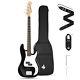 Donner Electric Bass Guitar 4-strings Black With Gig Bag/guitar Strap/guitar Cable