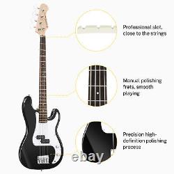 Donner Electric Bass Guitar 4-Strings Black with Gig Bag/Guitar Strap/Guitar Cable