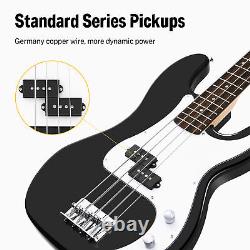 Donner Electric Bass Guitar 4-Strings Black with Gig Bag/Guitar Strap/Guitar Cable