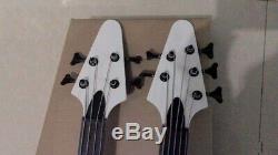 Double neck electric bass guitar one 4 string/one 5 string, active pickups led