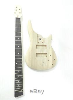 E5 19720 No-Soldering Design 5-String Electric Bass Guitar DIY, HH, Solid Ash Body