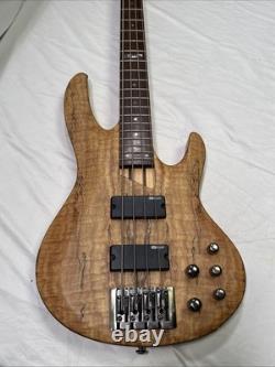 ESP LTD B-204SM Spalted Maple Bass Guitar Natural Satin With Hard Case