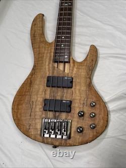 ESP LTD B-204SM Spalted Maple Bass Guitar Natural Satin With Hard Case