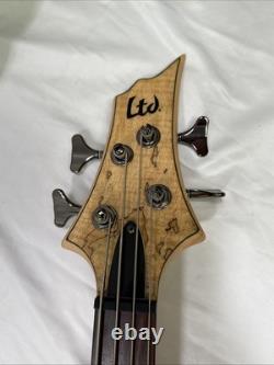 ESP LTD B-204SM Spalted Maple Bass Guitar Natural Satin With Hard Case