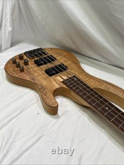 ESP LTD B-204SM Spalted Maple Bass Guitar Natural Satin With Hard Case