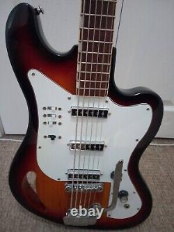 Eastwood TB64 6-string Bass, Bass VI, 30 Scale, Offset body, Sunburst