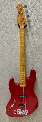 Effin EJB/MRD/LH Met. Red Left Handed Jazz Style 4-String Electric Bass Guitar