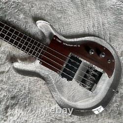 Electric Bass Guitar 4 String Led Light Black Fretboard Acrylic Body Maple Neck