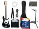 Electric Bass Guitar Black Jazz Jb-style Pack Amp Combo Strap Bag Stand Tuner