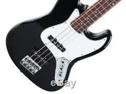 Electric Bass Guitar Black Jazz JB-Style Pack Amp Combo Strap Bag Stand Tuner