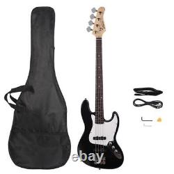 Electric Bass Guitar Black Single Coil Pick up With Strap Bag Lead Plectrum NEW
