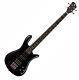 Electric Bass Guitar Curved Body In Black Gloss Finish Powered Pickups By Sx