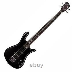 Electric Bass Guitar Curved body in Black gloss finish Powered pickups by SX