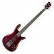 Electric Bass Guitar Curved Body In Wine Red Gloss Finish Powered Pickups By Sx