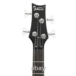 Electric Bass Guitar, GIB Full Size 4 String Black, Adjustable Electric Acoustic