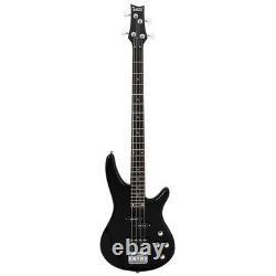 Electric Bass Guitar, GIB Full Size 4 String Black, Adjustable Electric Acoustic