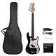 Electric Bass Guitar Kit With Amplifier Carry Case Strap Cord Plectrum New