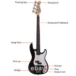 Electric Bass Guitar Kit with Amplifier Carry Case Strap Cord Plectrum NEW