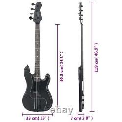 Electric Bass Guitar Matt Black Finish, Solid Sycamore and Birch Wood P4A1