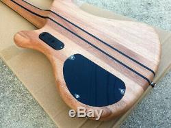Electric Bass Guitar Neck Through Active Solid Wood Body Maple Neck Nature Color