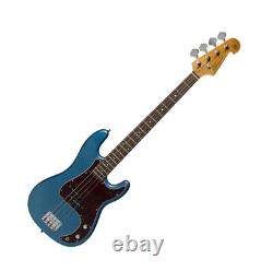Electric Bass Guitar PB Style Double Cutaway in Blue with Gig Bag by SX