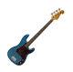 Electric Bass Guitar Pb Style Double Cutaway In Blue With Gig Bag By Sx