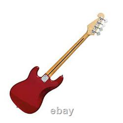 Electric Bass Guitar PB Style Double Cutaway in Red with Gig Bag by SX
