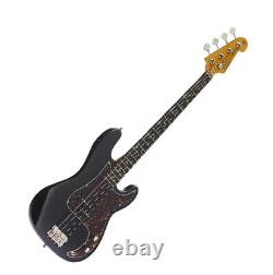 Electric Bass Guitar PB Style Double cutaway in Black with Gig Bag by SX