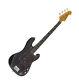 Electric Bass Guitar Pb Style Double Cutaway In Black With Gig Bag By Sx