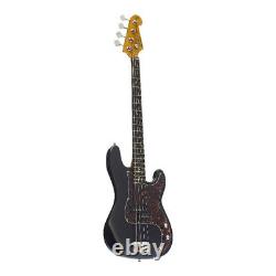 Electric Bass Guitar PB Style Double cutaway in Black with Gig Bag by SX