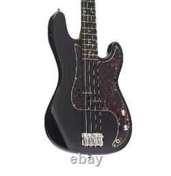 Electric Bass Guitar PB Style Double cutaway in Black with Gig Bag by SX