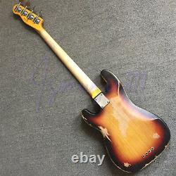 Electric Bass Guitar Sunburst Color Handmade Nitro Finished Maple Neck